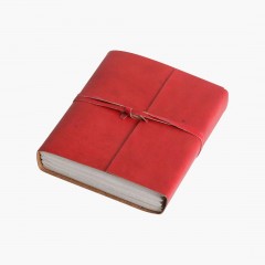 LEATHER TRAVELBOOK RED 
